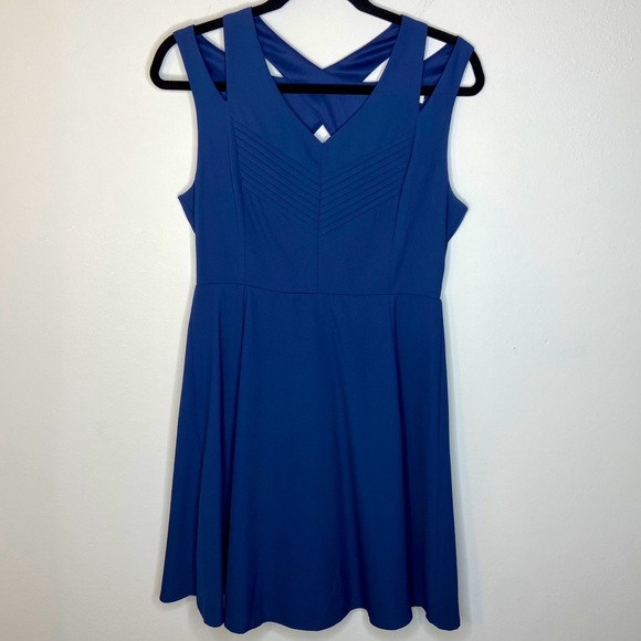 Modcloth Cross Back Cutout Fit and Flare Dress - Picture 1 of 5